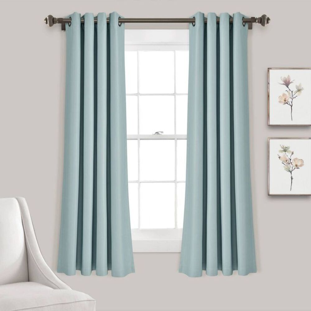 Lush Décor 52"x84" Insulated Grommet Blackout Curtains 2pk - Blue